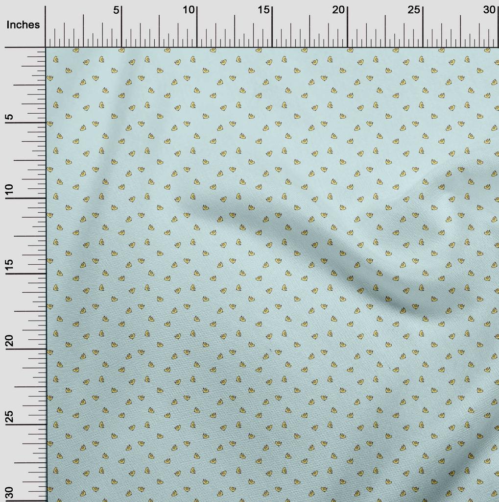 oneOone Cotton Flex Light Blue Fabric Bird Fabric For Sewing Printed Craft Fabric By The Yard 40 Inch