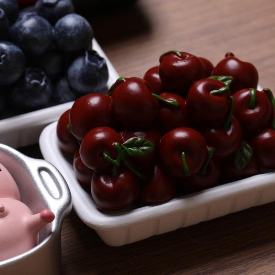 3D Simulated Fruit Fridge Magnet DIY Locker Kitchen Fridge Simulated Strawberry Watermelon Blueberry Boxed Food Magnetic Decoration Ornament