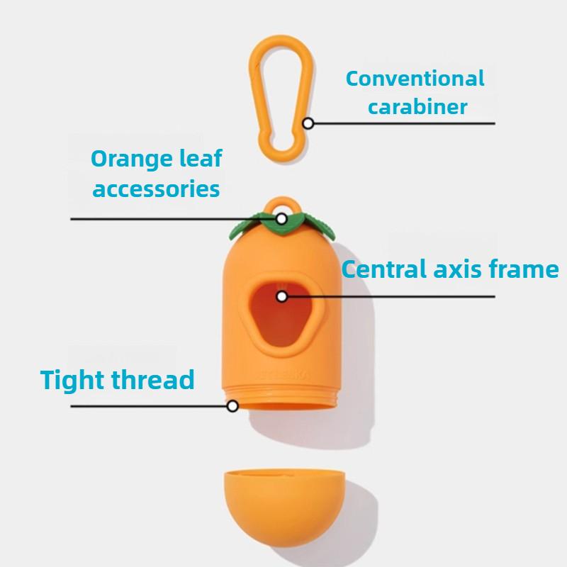Orange Capsule Toilet Outdoor Thick Cleaning Portable Feces Bag Cute Pet with Fragrance Cleaning Supplies Hanging Buckle Pet Supplies Garbage Bag