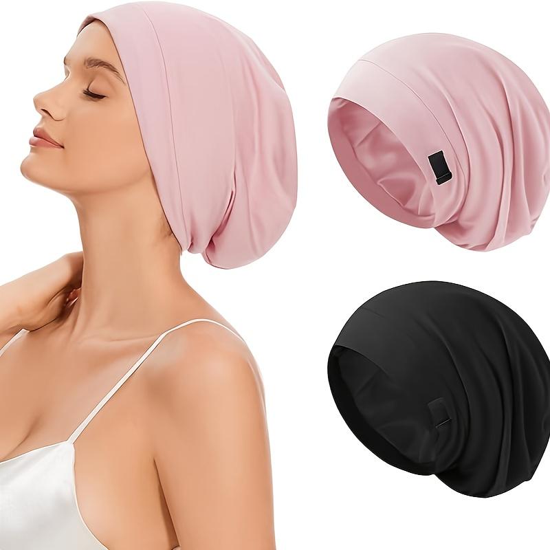 Women's Sleep Caps Adjustable Satin Lined Nightcap with Hair Scrunchie Suitable for Sleeping