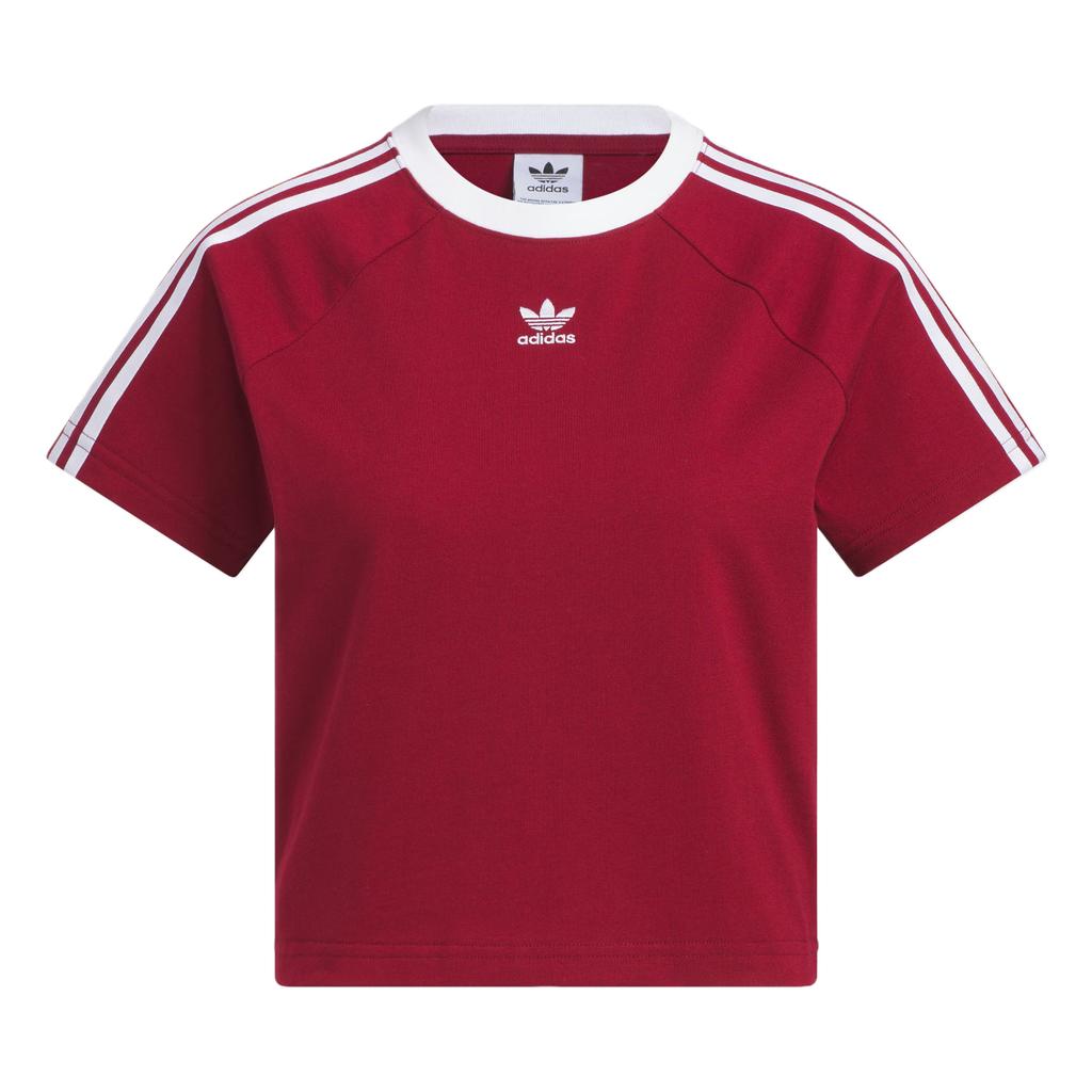 Adidas Originals Slim Fit Short Sleeve Raglan T-Shirt Women Tops Burgundy KF0314