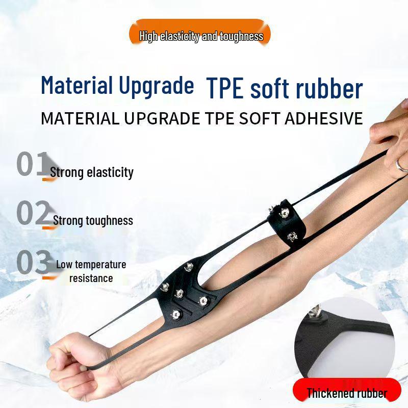 8-Tooth Outdoor Anti-Slip Ice Cleats for Shoes - Lightweight Snow and Ice Spikes for Men, Women, and Elderly