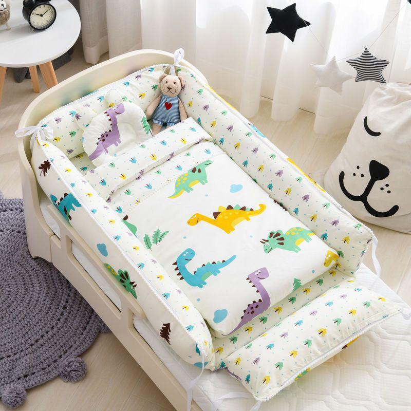 Foldable Portable Baby Crib: Anti-Pressure, Anti-Startle Pure Cotton Sleeping Bed