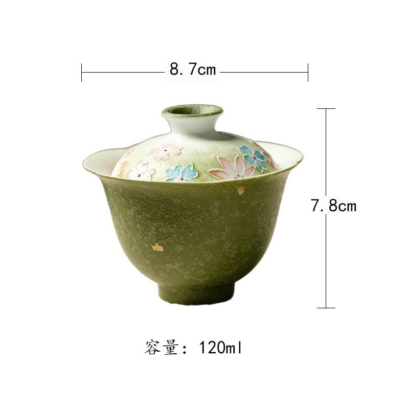 

120ml Hand-painted Floral Gaiwan Boutique Tea Tureen Tea Bowl With Lid Kit Tea Maker Cover Bowl Cha Accessories Decoration
