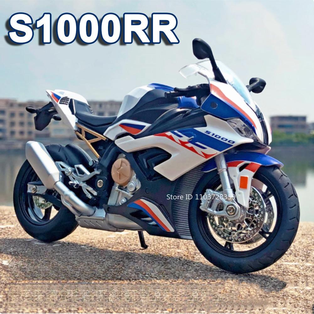1:12 S1000Rr Miniature Motorbike Model Toys Alloy Diecast Rrs1000 Motorcycles Sound Light Shock Absorption Ornament Boys Gifts