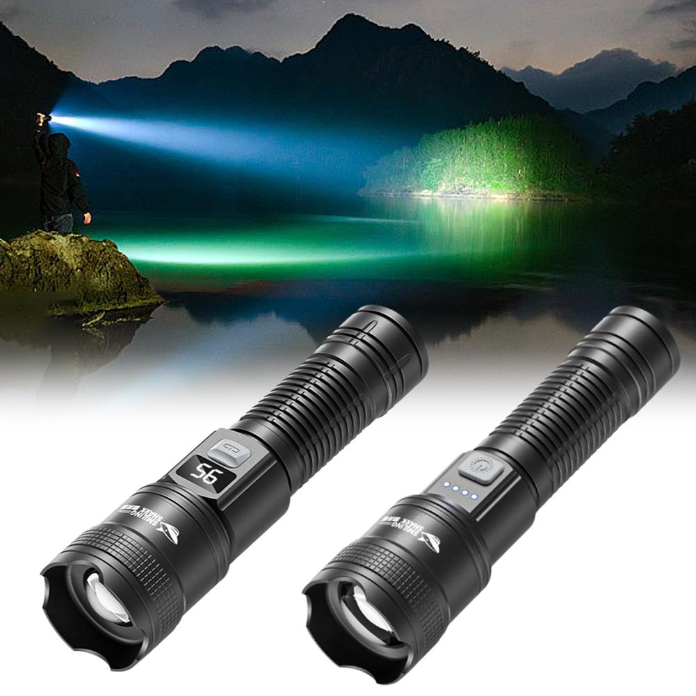 High Power Strong Light Long Range Flashlight 3 Gear Outdoor Bright High-lighted Super Flashlight Telescopic Torch Zoom J1J3