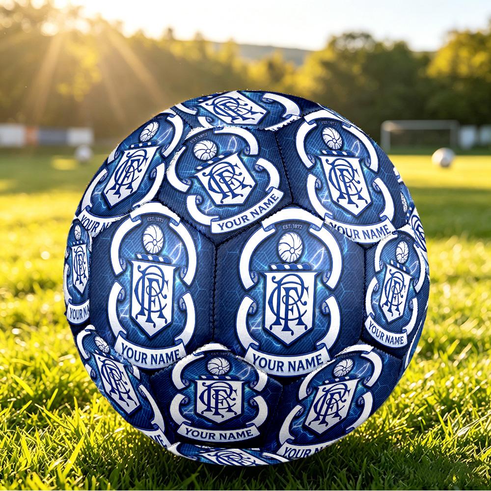 Personalized Size 5 Football Rangers FC Pattern Outdoor Game Sports Ball Gift