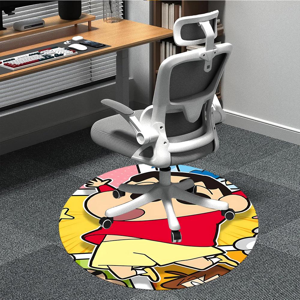 1pc Crayon Shin-chan Office Round Area Rug, Under Office Chairs Bedroom Living Room Home Decor a1022153