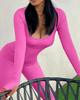 European and American Women’s Ribbed Square Neck Slimming Jumpsuit – New Autumn/Winter Collection