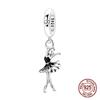 Copper Graceful Black Swan Ballerina Charm Pendant Compatible With Authentic Charm Bracelets Women Do It Yourself Jewellery Gift