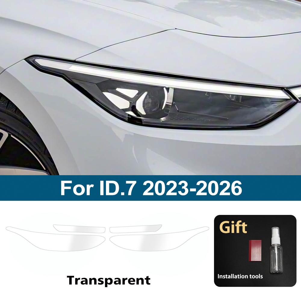 

For Volkswagen ID.7 2026-2026 Smoke Black Car Headlight Protective Film TPU PPF Pre Cut Anti-Scratch Headlight Vinyl Wrap Film For ID.7 23-26 CLR