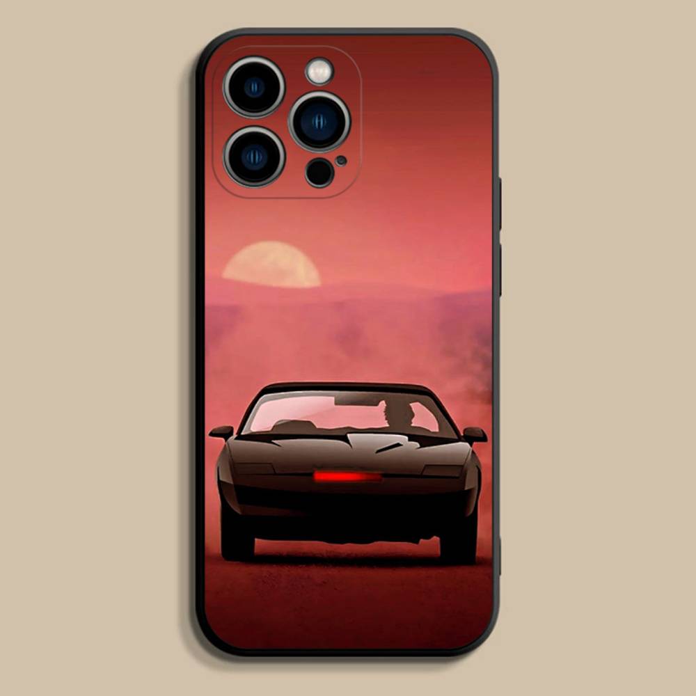 K-Knight Rider K-KITT Car For iPhone 17,16,15,14,13,12,11,Pro,Max,Plus,E,SE4,Air,Mini Black Soft Cover Phone Case