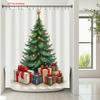 1Pc Christmas Tree Print Shower Curtain - Machine Washable With Hooks, Polyester Fabric Shower Curtain For Bathroom Decoration