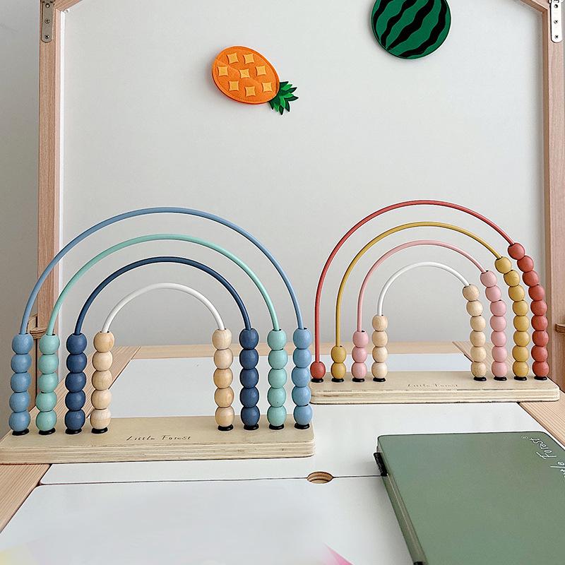 Colorful Four-Row Abacus for Early Math Learning and Teaching Aids