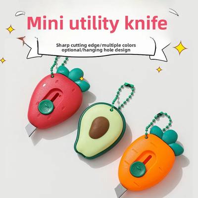 Portable Mini Art Knife, Cute Fruit Shaped Hand Account Paper Cutting Knife, Express Gift Unboxing Knife, with Chain Accessories