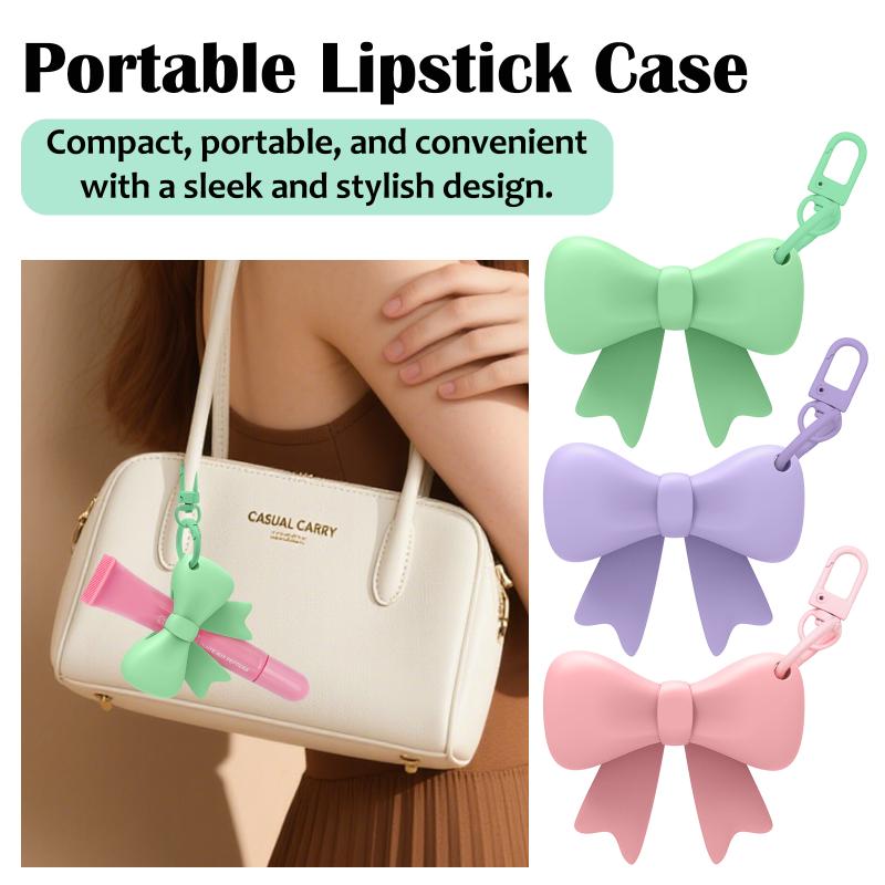 Silikon-Schleifen-Lippenstifthalter Mit Schlüsselanhänger Leicht zu tragen Lipgloss Schutzhülle Lippenstifthalter Tasche Anhänger