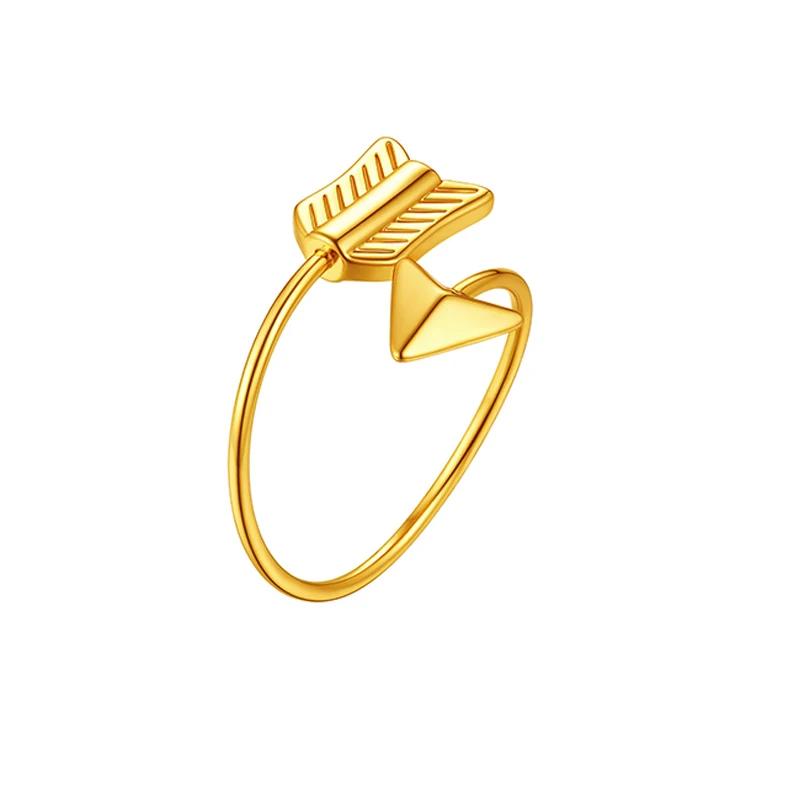 Multiple Styles 14K Gold Color Open Ring Cuffs for Women Arrow Heart Leaf Bamboo Layers Wrapped Resizable Ring Jewelry Gift