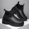 Men Rain Shoe Thick Soled Chef Shoes High Top Casual Sport Shoe Hiking Shoes Waterproof Anti Slip Men Short Boots Wear Resistant