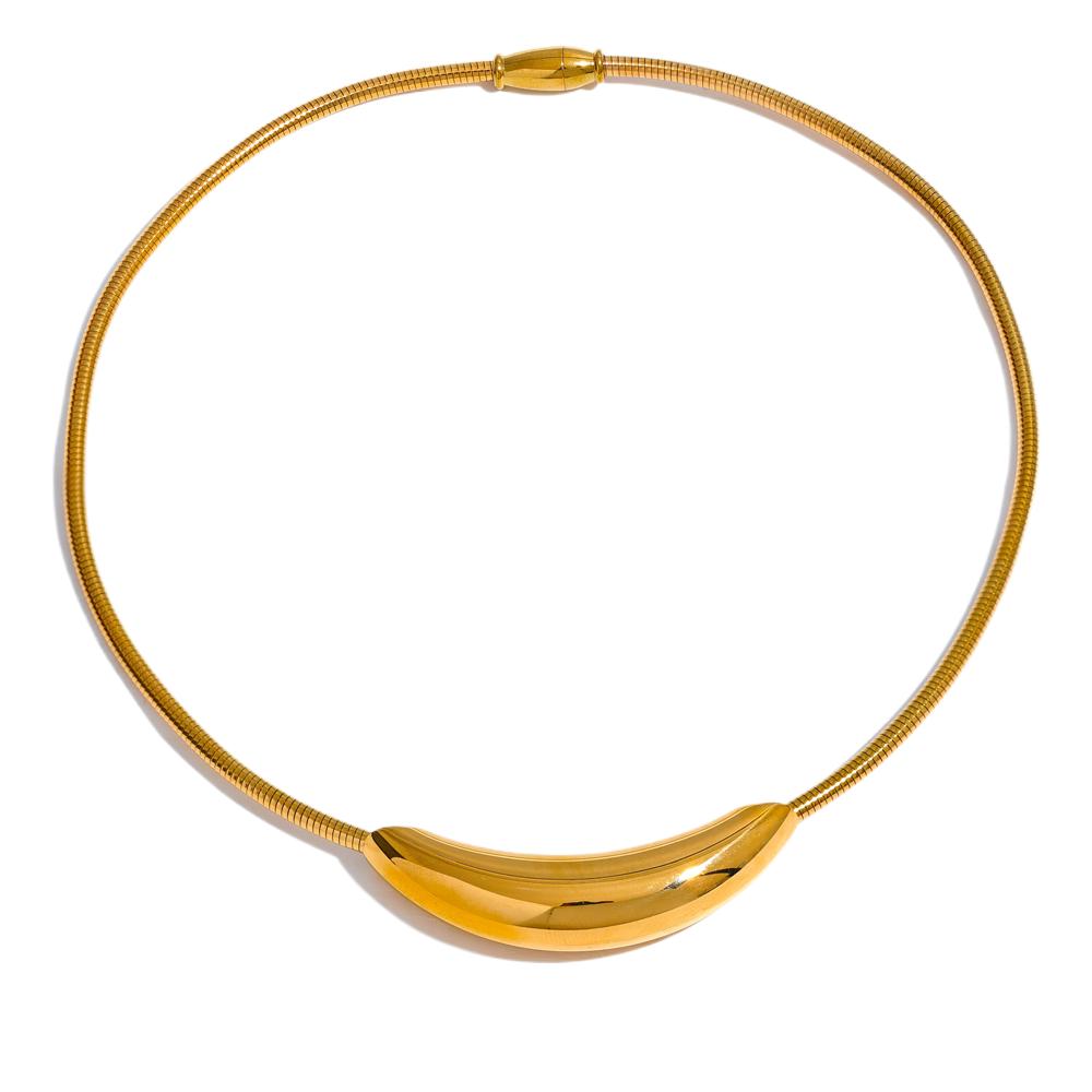 

Yhpup Водонепроницаемый Нержавеющая Сталь Популярный Чокер Легкое Ожерелье Женское Заявление Металл Позолоченный Модный Тренд Ювелирные Изделия