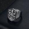 Vintage Stainless Steel Knights Templar Rings for Men Women Hip Hop Shield Sword Shaped Warrior Ring Punk Amulet Jewelry Gifts