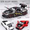 1/32 Scale Nissan GTR R35 Alloy Sports Car Diecast Model Sound & Light Desktop Collection Decorative Gift Boys Display Ornament