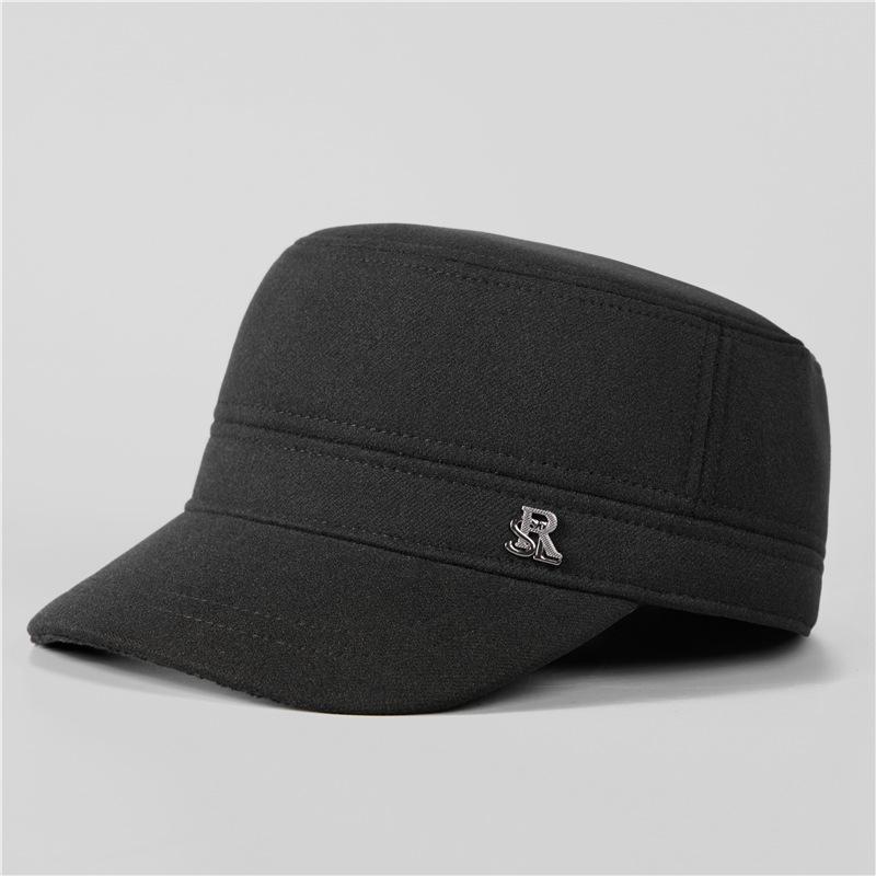 

Зимняя шапка мужская теплая кепка с плоским верхом хлопковая дедушкина повседневная универсальная утолщенная шапка с ушами Adjustable