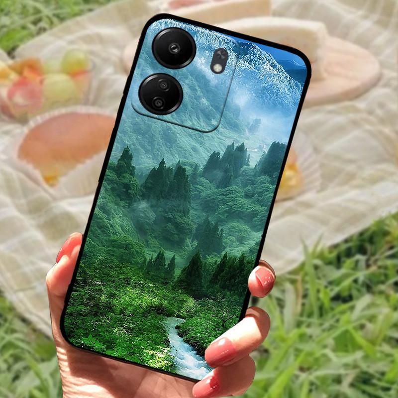 For Redmi 13C 4G Case TPU Silicone Soft Protective Phone Back Cover For Xiaomi Poco C65 Fashion Printing Shockproof Bumper Bags