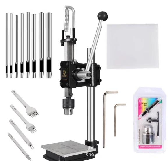 Compact Hand-Operated Punch Press: Manual Stamping, Die-Cutting, Rhombus Hole Punch, Silent Operation.