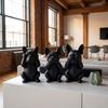 3pcs Animal Crafts French Bulldog Statue Decorations Dog Ornaments  Coffee Table