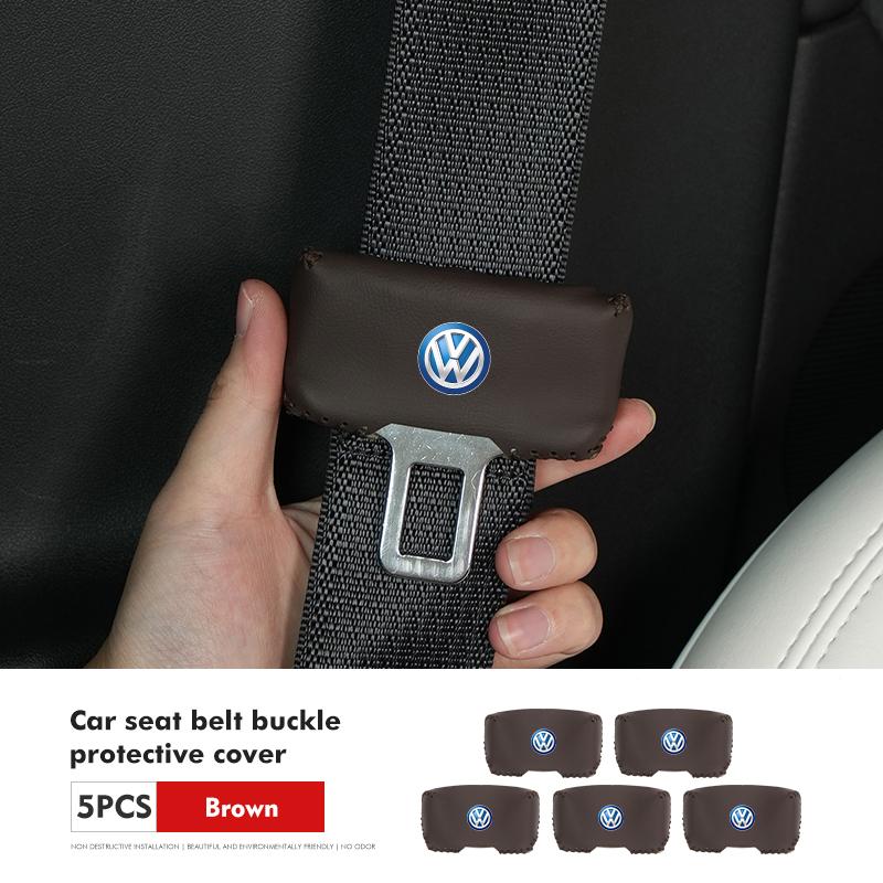O2Suede Car Seat Belt Buckle Plug Anti-Scratch Clip Protective For Volkswagen VW Golf 4 5 6 7 Polo Jetta Sagitar Magotan Passat B5