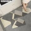 Kitchen Carpet PVC Waterproof Leather Floor Mat Minimalist Geometric Pattern Rug Long Size Home Decor Rugs Alfombra De Cocina