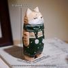 Christmas Decorations Wooden Kitten Couple Sculpture Home Decoration Handmade Wood Carving Kitten Ornaments Small Animal
