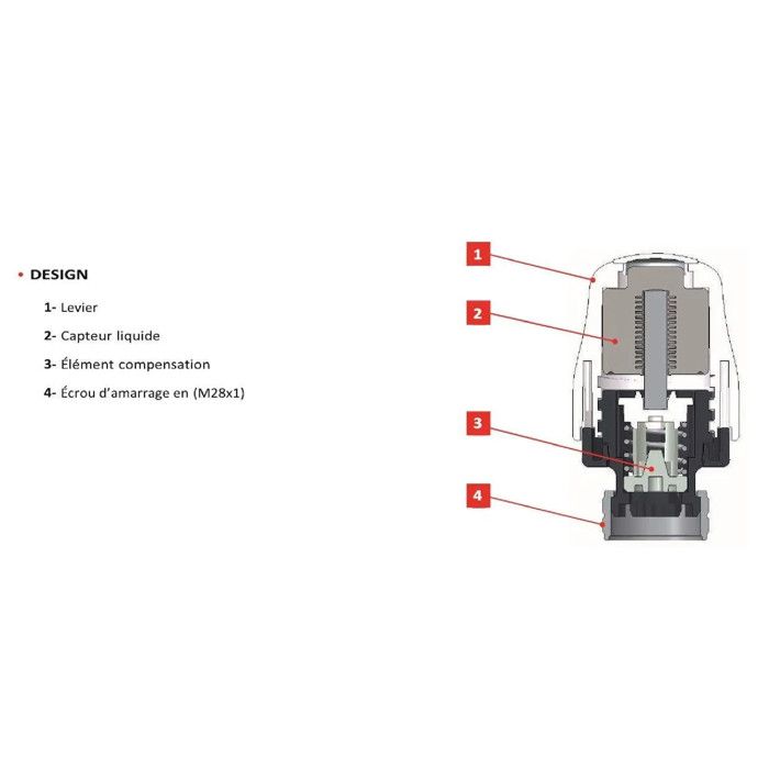 Tête thermostatique Harmony bulbe liquide M28x1