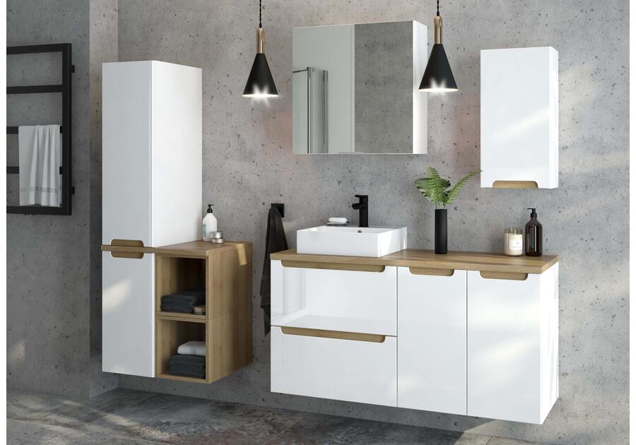 Wall-Mounted Bathroom Cabinet with Mirror, Multi Glass
