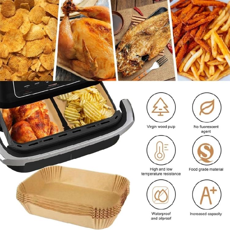 200 SZTUK Papier Olejowy Jednorazowy Papier do Frytownicy Powietrznej Papier do Pieczenia Podkładka Papierowa do Frytownicy Powietrznej Papier Pergaminowy do Frytownicy Powietrznej Kuchenki Mikrofalowej