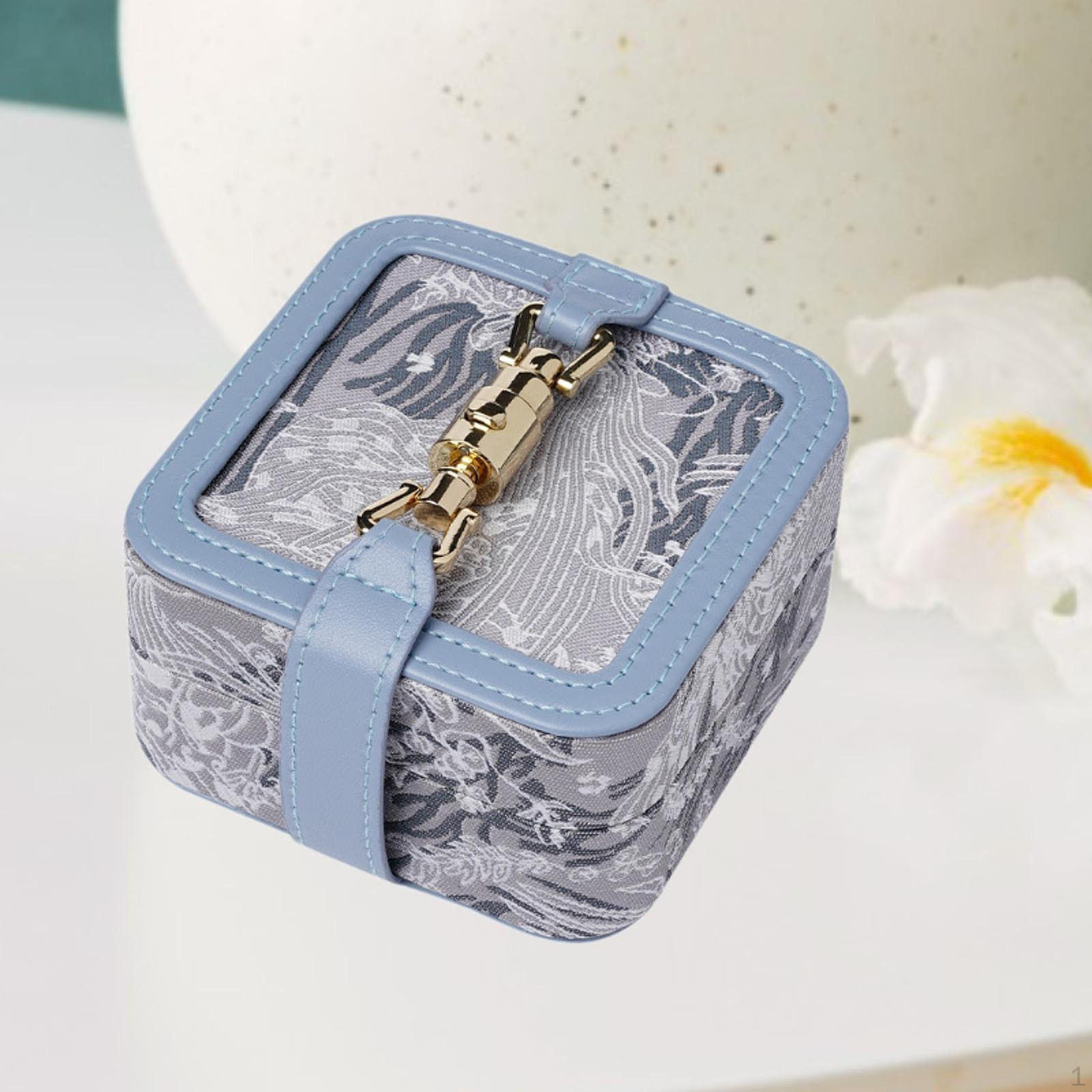 

Чехол для хранения ювелирных изделий для путешествий, компактный органайзер для женщин синий