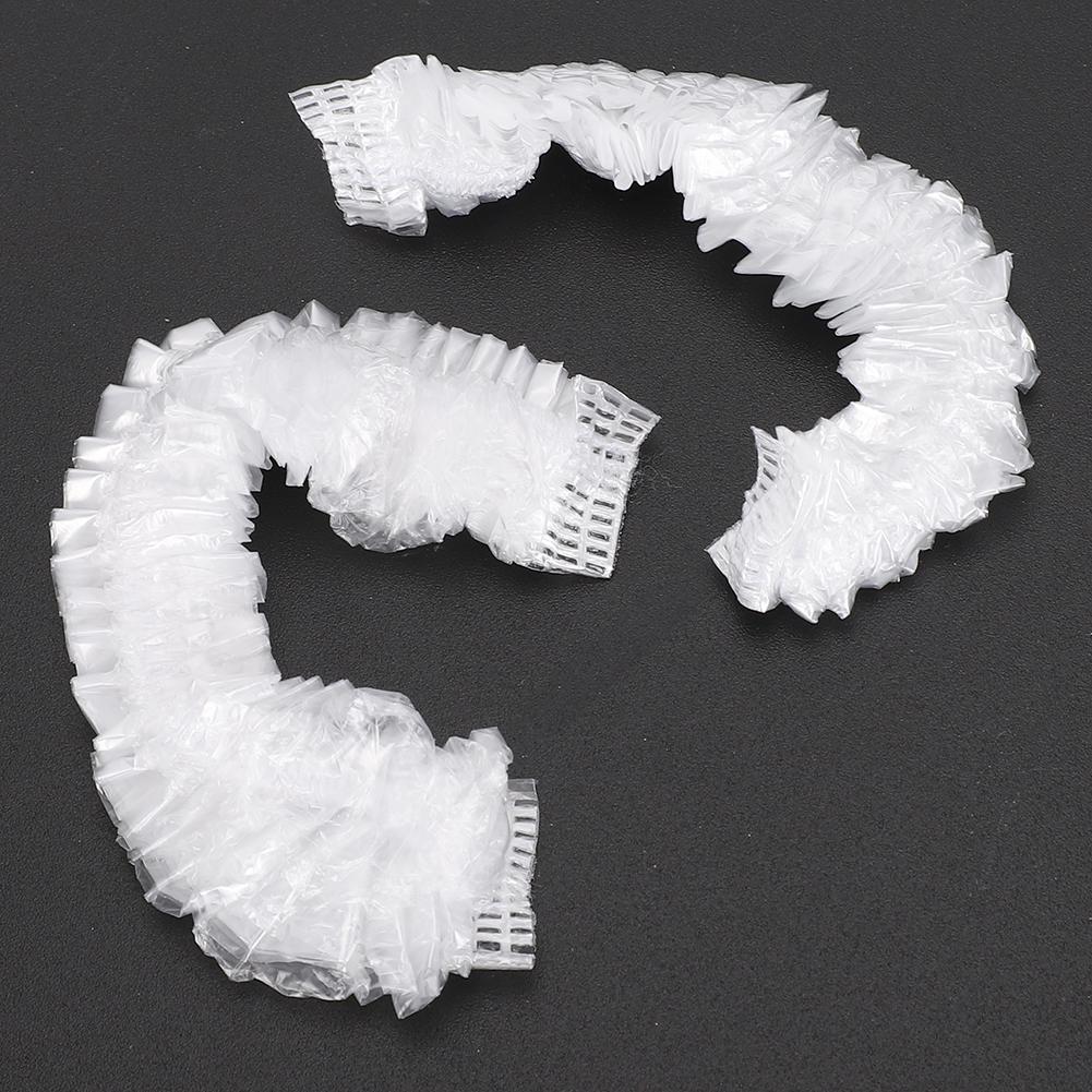 100Pcs Disposable Shower Cap Strip Waterproof Transparent Hair Cover for Hotel Beauty Salon for Small Head