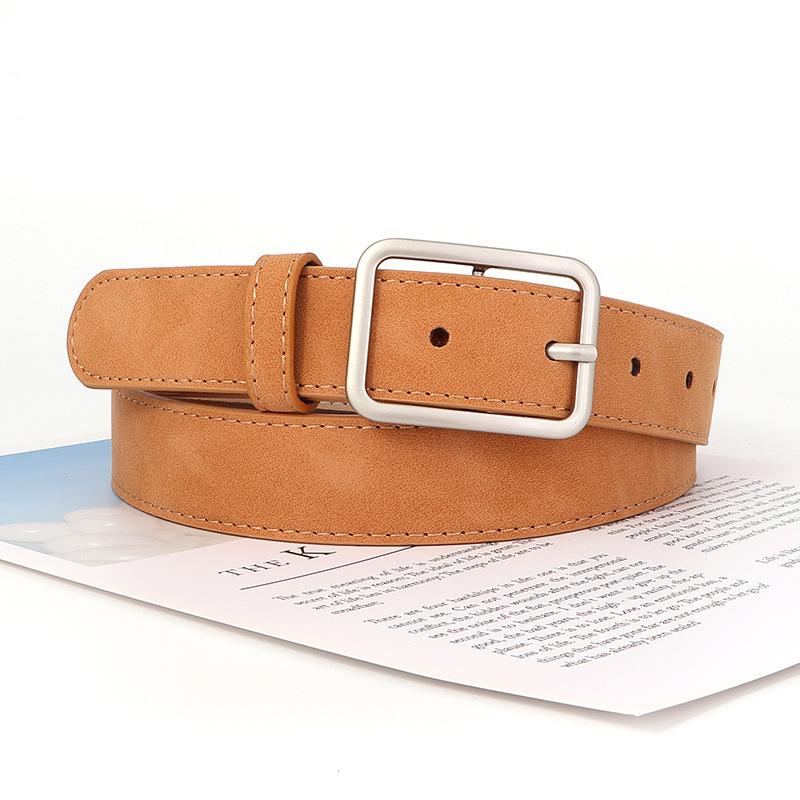 Simple Versatile Square Buckle Pu Leather Belt Fashion For Students