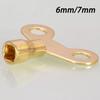 2Pcs/lot Metal Clock Type Plumbing Switch Keys For Faucet And Water Tap Key 6mm 7mm