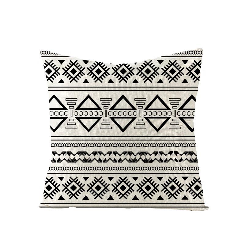 Black and White Nordic Simple Geometric Linen Pillowcase Modern Style Pillowcase Car Cushion Home