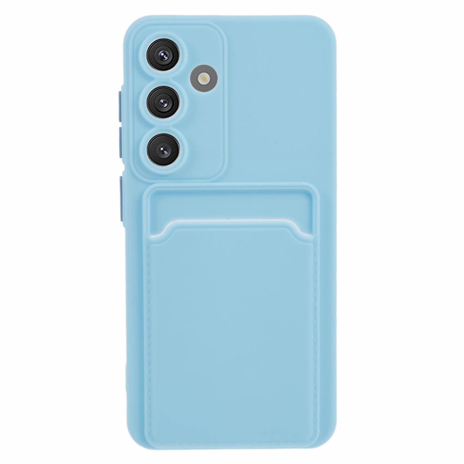 

For Samsung Galaxy A05s 4G Case Card Holder Mobile Phone TPU Back Cover Sky Blue