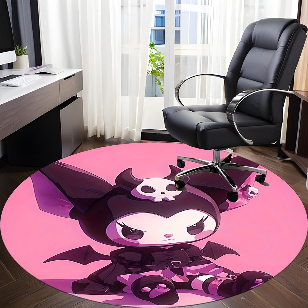 Kuromi Sanrio Office Round Area Rug,  Under Office Chairs Bedroom Living Room Home Decor a0908197