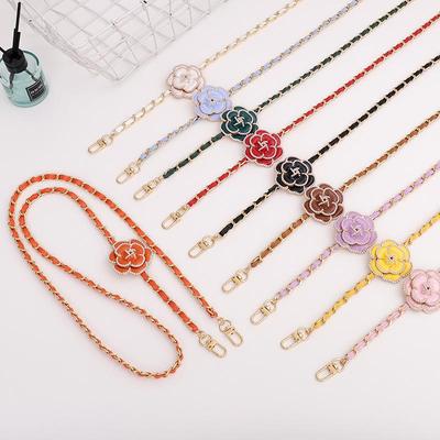 Koreanischer Stil Perlen Kamelie Crossbody Handykette - Luxus Anti-Drop Leder Lanyard Geschenk für Frauen