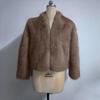 Women's Fashionable Warm Long Sleeve Solid-Color Furry Coat