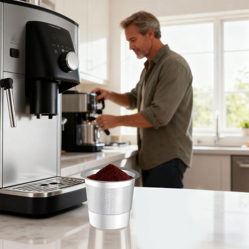 Reusable Cup Refillable Coffee Pods Capsuled Stainless Steel Coffee Capsuled Cup Coffee Filter Accessories Easy To Use
