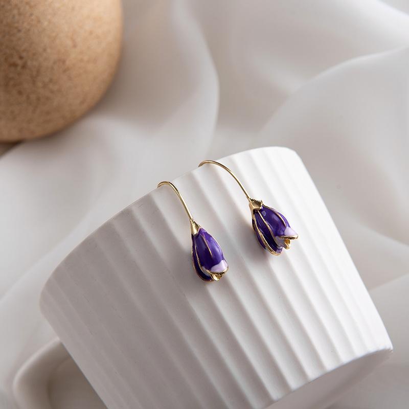 Retro Tulip Earring Minority French Gentle Earring Sweet Girl Spring Earring