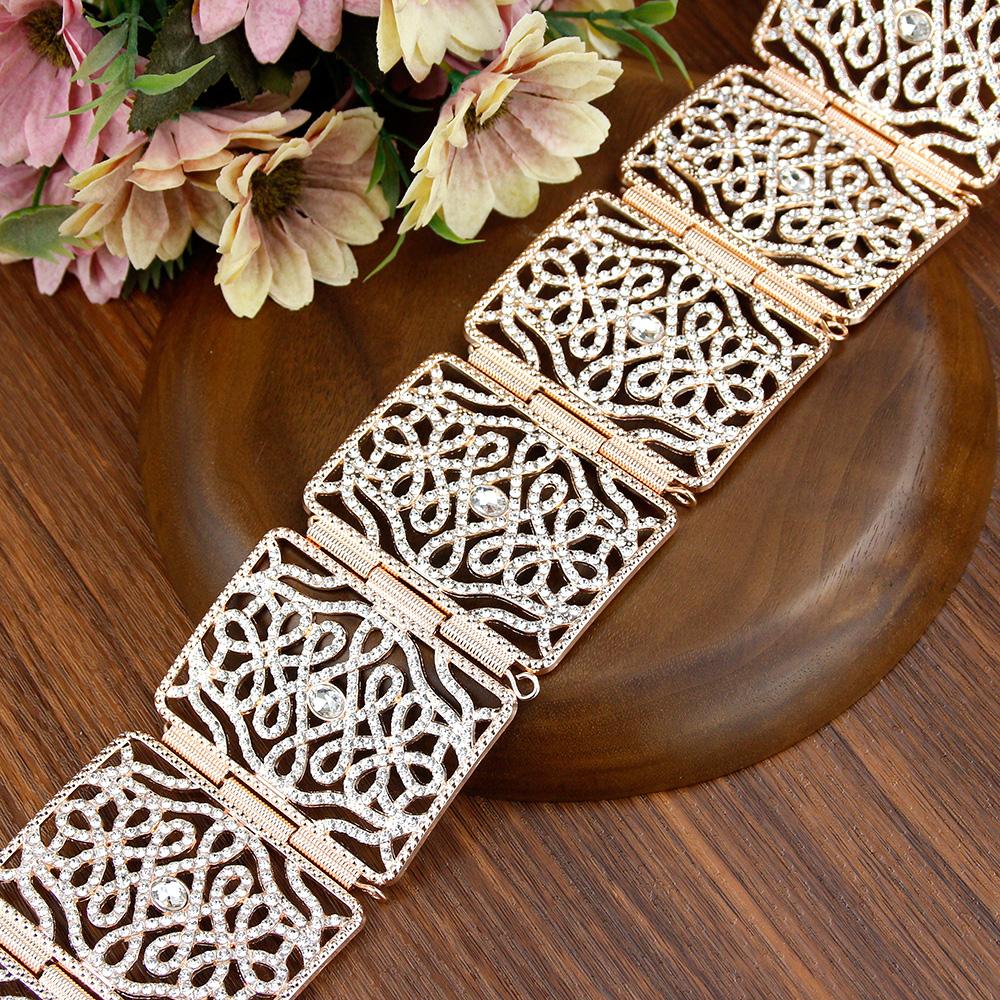 

Золотой цвет шикарный кристаллический пояс для женщин невесты свадебное платье металлический пояс-цепочка ярко-розовый