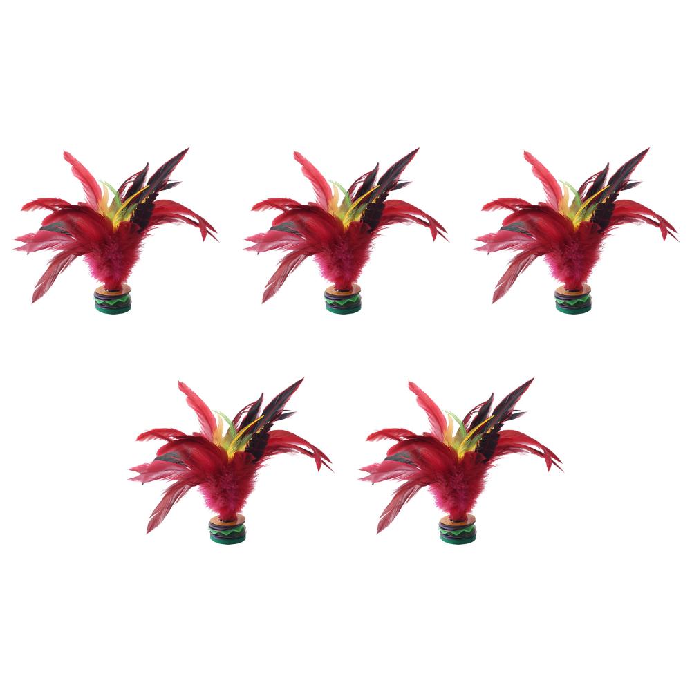 

5/10Pcs Chinese Jianzi Wear Resistant Chicken Feather Shuttlecock Portable Foot Kick Handwheel Feather Shuttlecock Outdoor Game