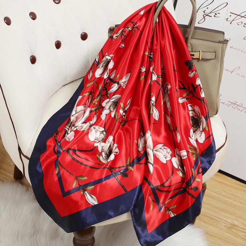 90 Square Scarves, Silk Scarves, Women's New Spring and Summer High-end Sense Versatile, Thin Scarves, Shawls Outside