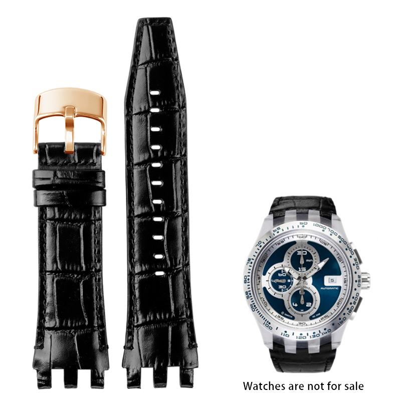 For Swatch SVGK407 SVGK406 SVGK409 SVGK403 Cowhide Leather Watchband 22mm Watch Bracelet Strap Black Brown Blue White with Tools 22mm